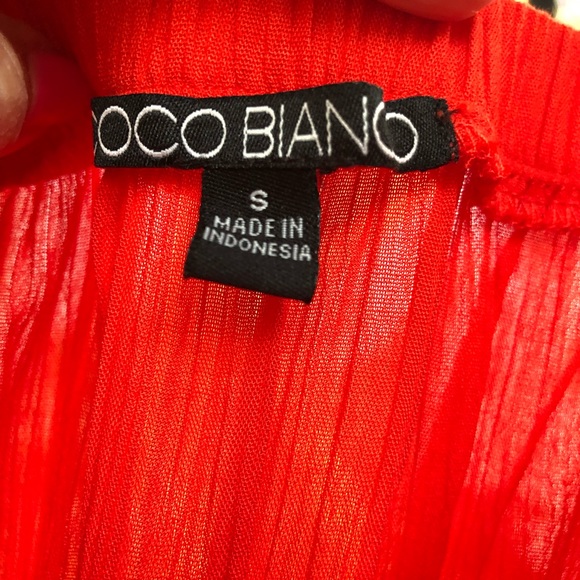 Strapless Red Bathing Suit Coverup ankle length with Elastic Top  Ruffle bottom - Picture 2 of 4